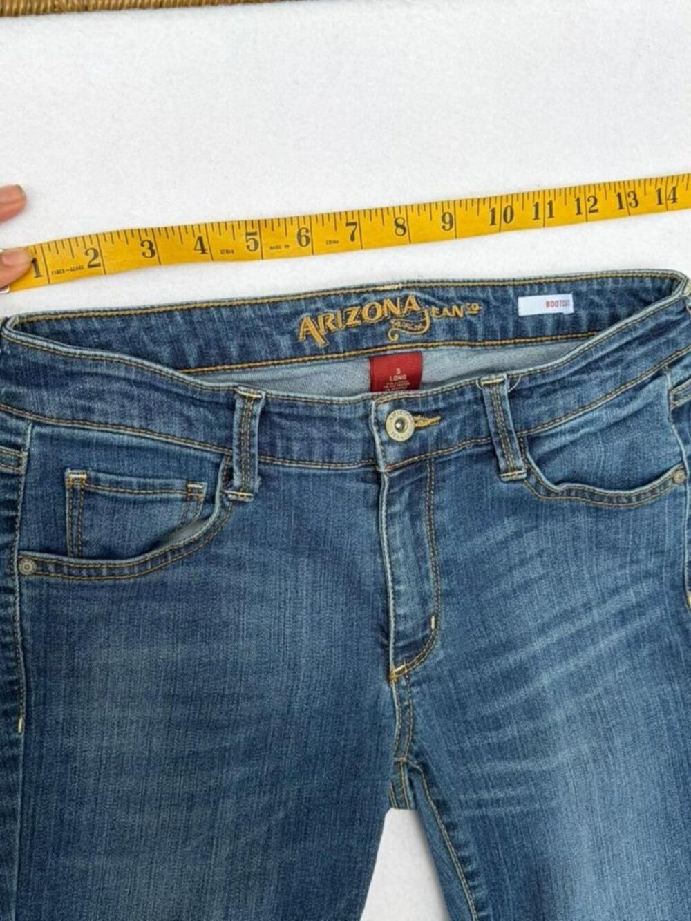 Arizona Jeans Low-rise Medium Wash Bootcut Denim Jeans Sz 5 Long y2k 2000s vtg - Picture 5 of 7